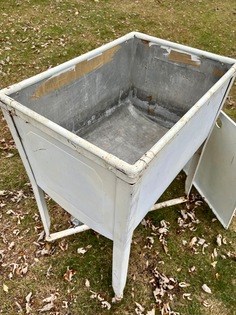 Antique Metal Laundry Wash Tub Basin Sink Kitchen Farmhouse Etsy