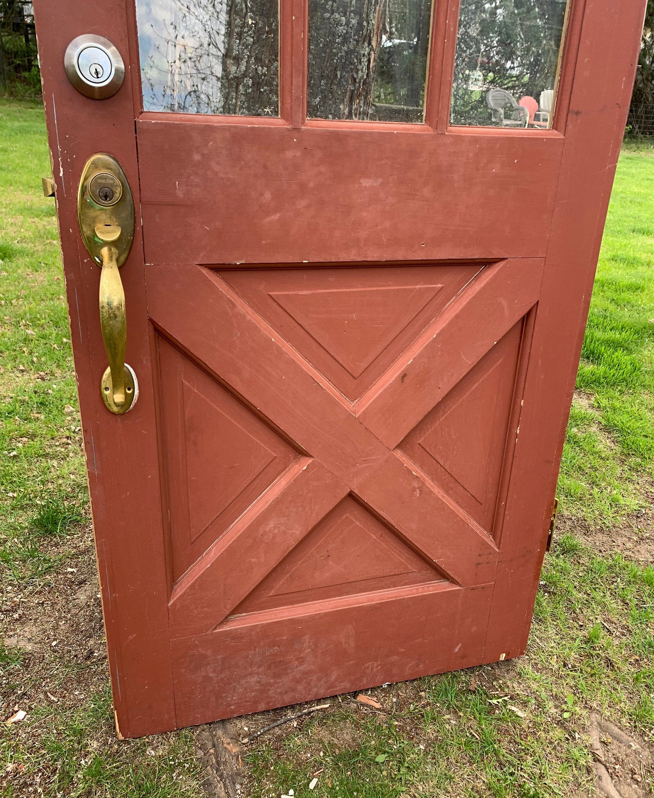 Antique Farmhouse Nine Pane Glass Lite Wood Window