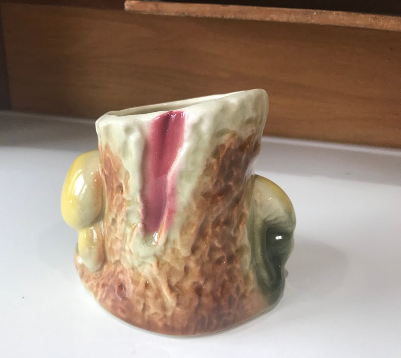 Cactus Antique Tree Stump Mushroom Planter Kitschy 70/'s Decor Small Ceramic Home Decor Air Plant Planting Pot Succulent Home Accents