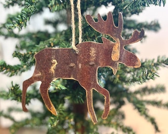 Rustic Moose Christmas Ornament Wildlife Lodge Cabin Wall Hanging Decor