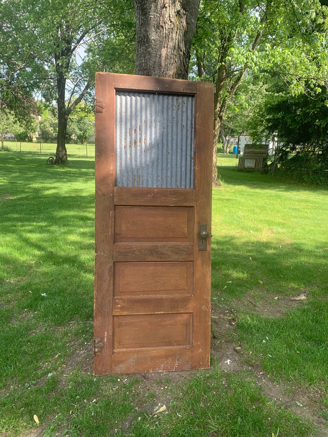 Antique Wood Exterior Window Entry Door, NO Glass, Restoration