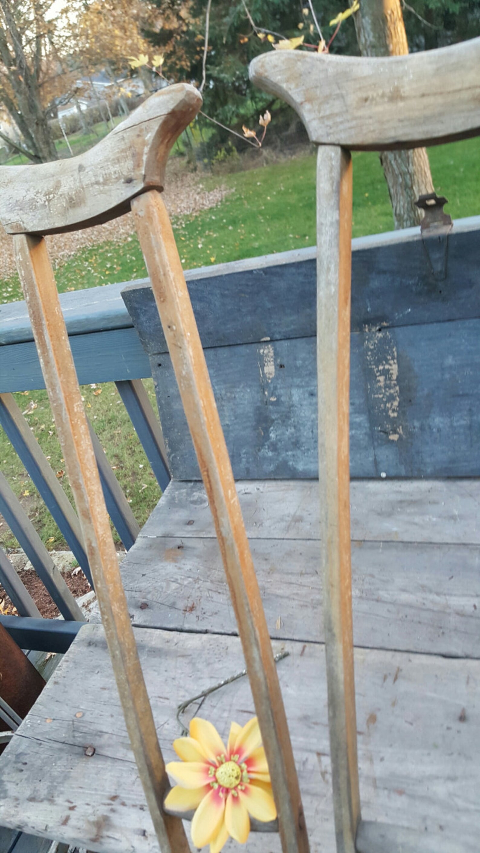 Antique Wood Crutches Set Old Medical Supplies Home Health Etsy