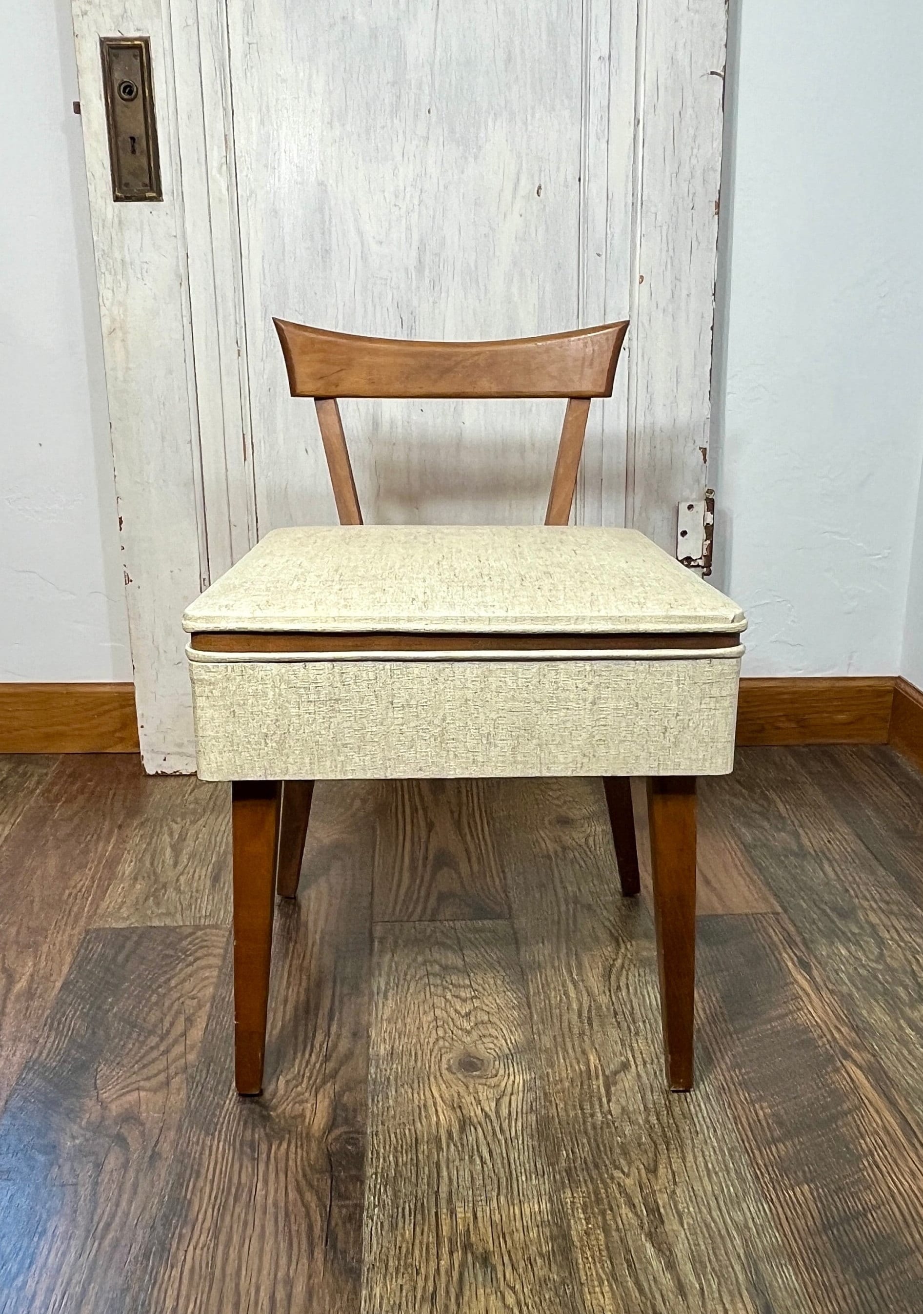 Vintage wooden sewing chair hotsell