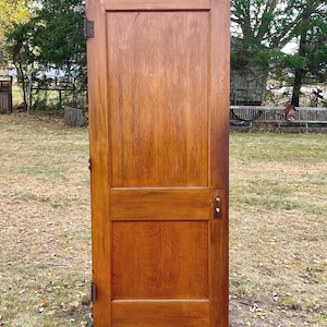 Antique Two Panel Wood Interior Door Shaker Reclaimed Restoration Farmhouse Architechtural Salvage 31 3/4&quot; x 79 1/2&quot; ES44-RH
