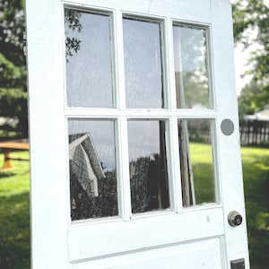 Antique Glass Pane Front Entry Exerior Door, Reclaimed, Renovation, Architectural Salvage, Farmhouse Entry Door 31 3/4&quot; x 78 1/4&quot; DM88