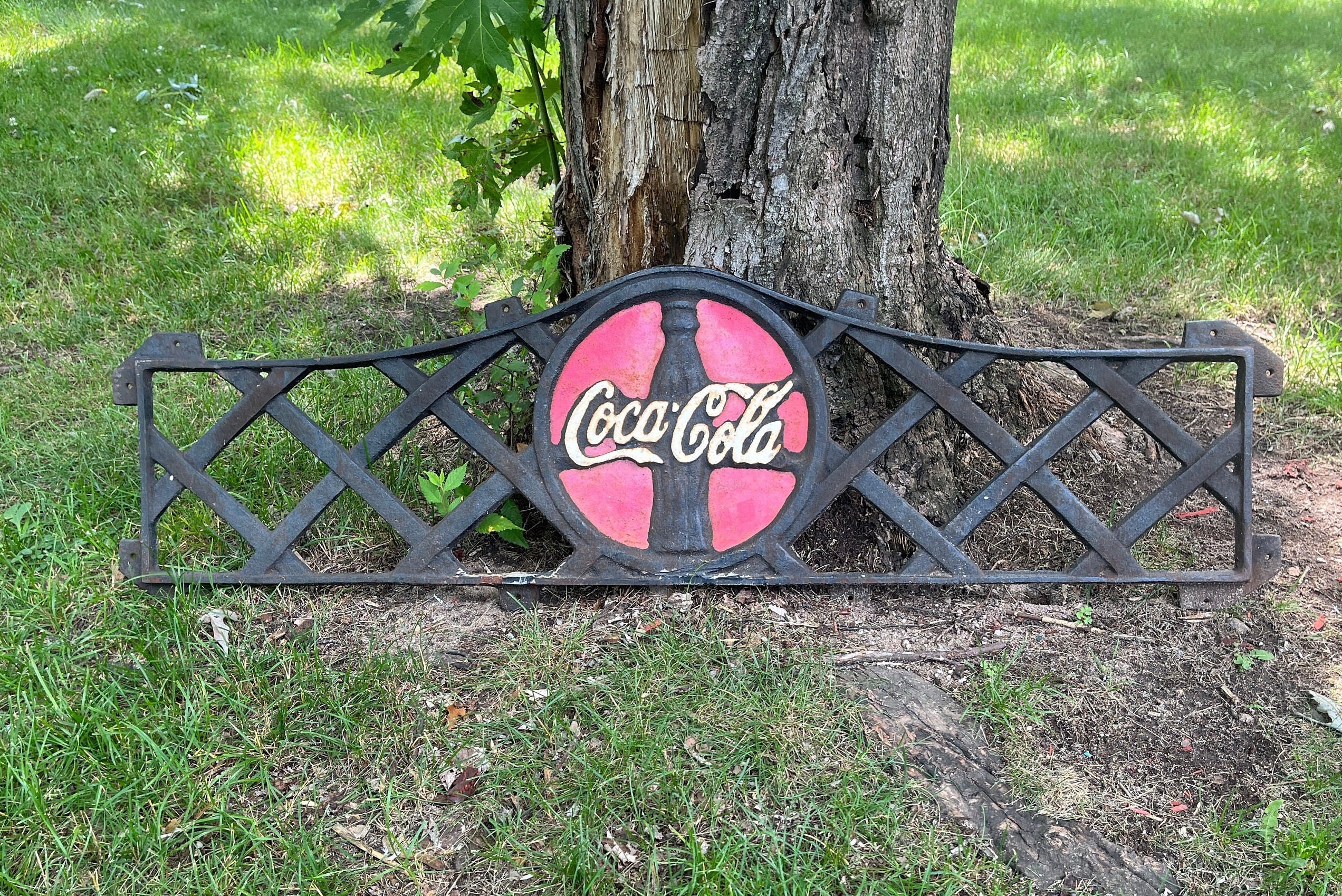 Vintage Cast Iron Bench Parts, Coca-cola Bench Back Support Vintage Cast Iron Bench Parts, Coca-cola Bench Back Support