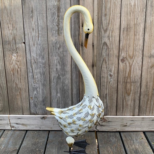 Swan Outdoor Statue Yard Art Garden Art Etsy
