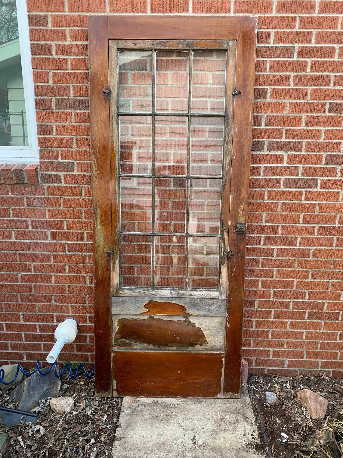 Antique Wood Screen Storm Door Glass Lite Pantry Door Etsy