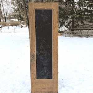 Antique Wood Panel Interior Door w/ Chalkboard, Pantry Door, Architectural Salvage, Reclaimed 25.75&quot; x 83.75 DU93