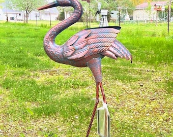 Crane Outdoor Statue Sculpture Garden Stake Yard Art Lawn Lake Pond Decorations FF25
