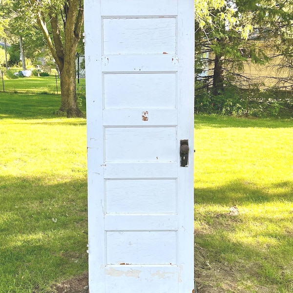 Antique Oak Wood Raised Panel Door: Architectural Salvage (27 3/4" x 76 3/4")