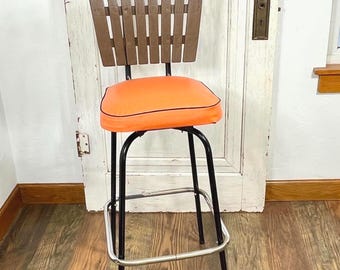 Mid Century Modern Bar Stool Set, Set of 5, Retro Kitchen Counter Stools