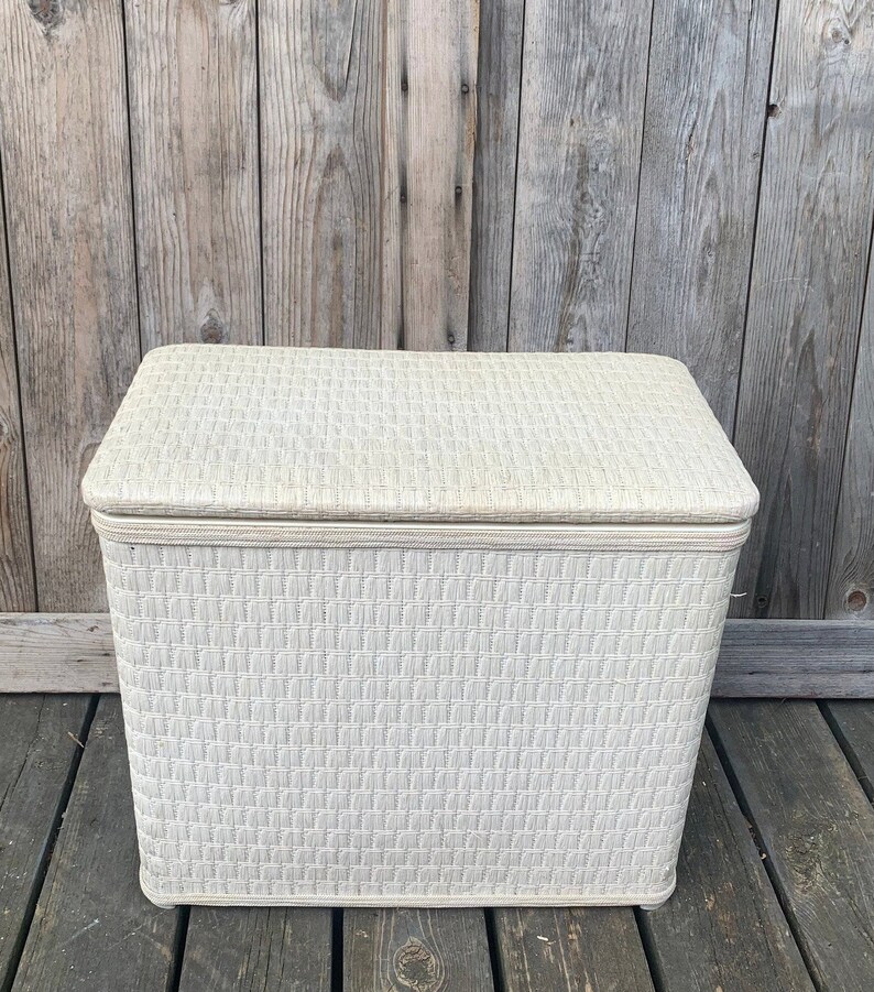 Vintage Burlington Wicker Laundry Hamper Bathroom Clothes Etsy