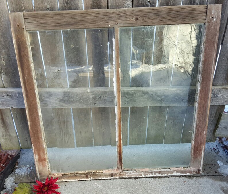 Wood Window Frame Two Pane Old Rustic Wedding Decor Image 0