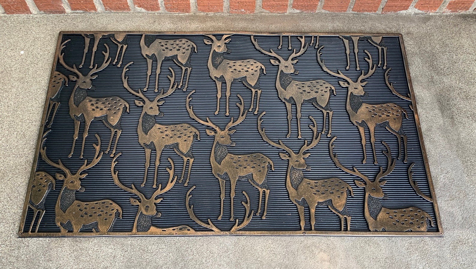 Wildlife Deer Rubber Doormat Front Door Mat Rustic Etsy
