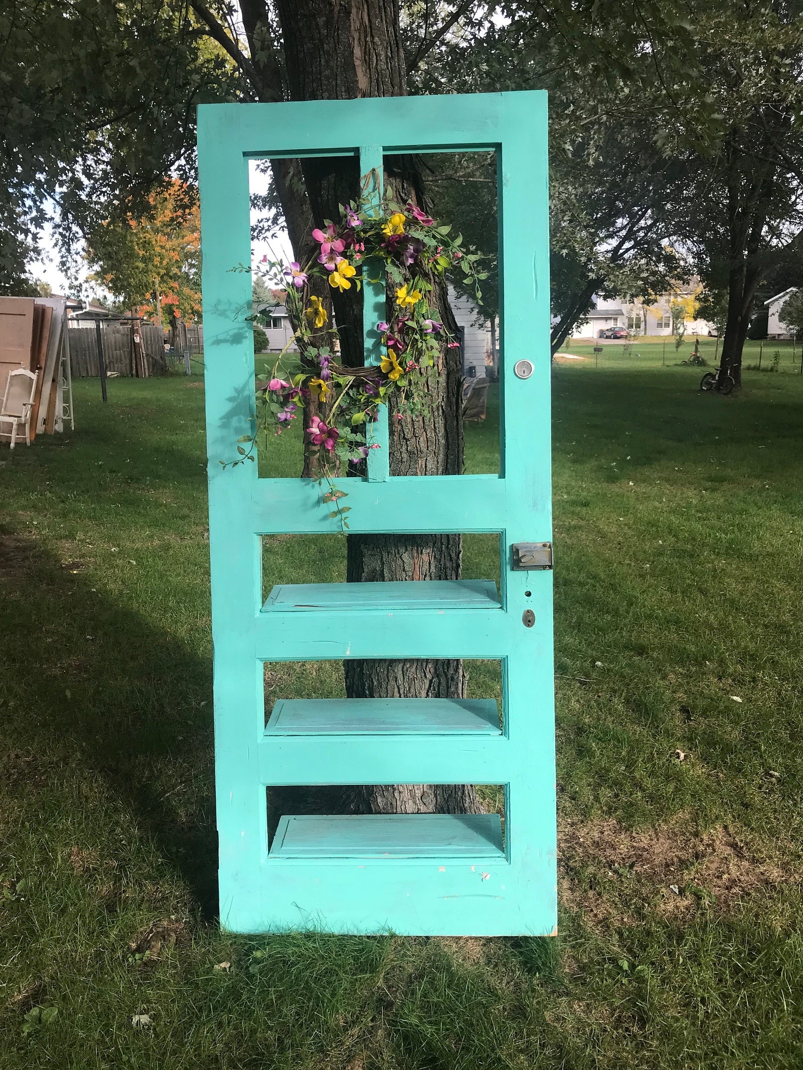 Upcycled Antique Door Wall Display Shelf Door for Wedding or Etsy