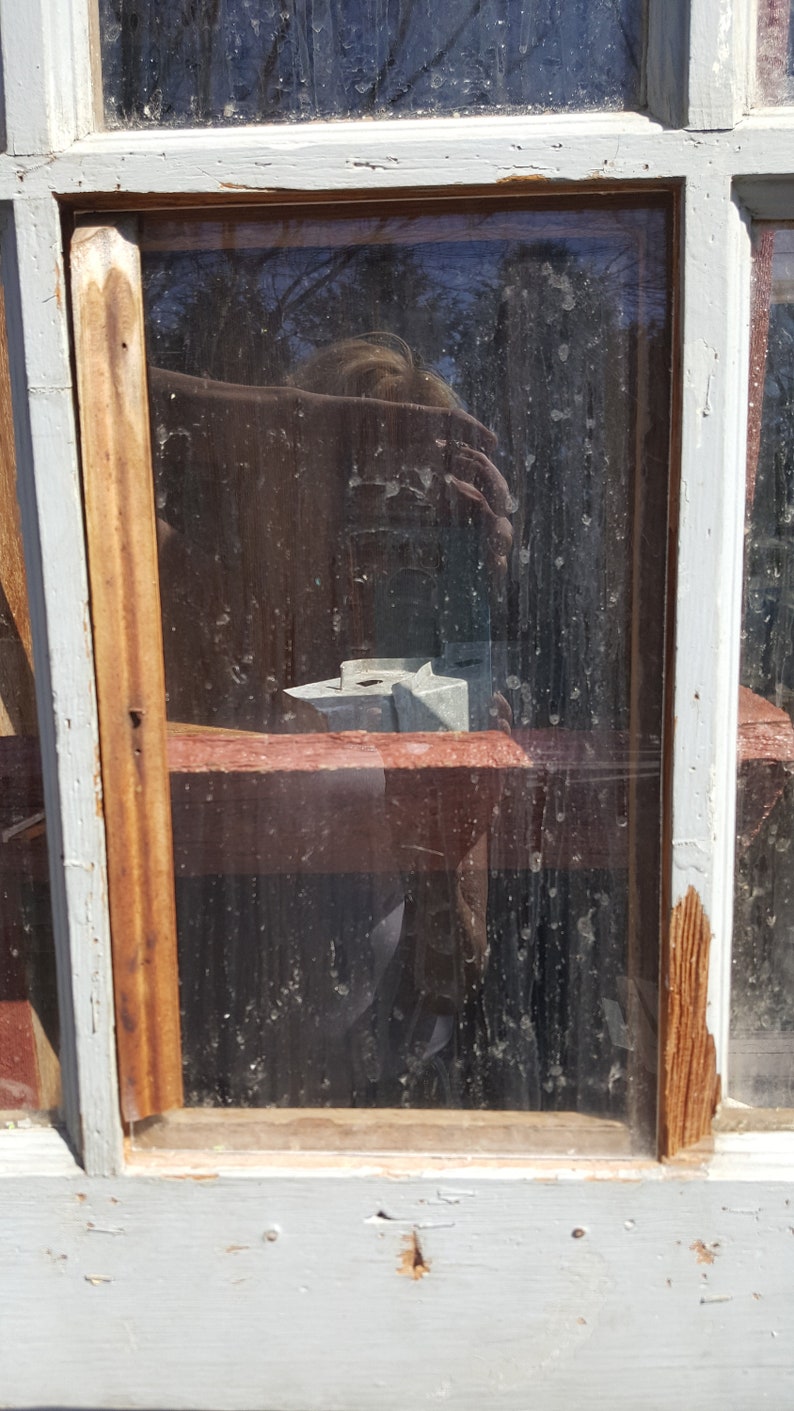 Old Wood Exterior Door 6 Pane Window 3 Panel Building Supply Architectural Salvage Antique Front Doors 32 X 76 Al41