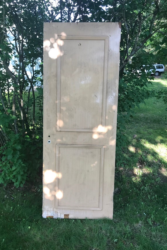 Antique Recessed Panel Exterior Rustic Wood Door Building Etsy