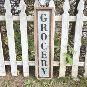 Large Grocery Sign Rustic Farmhouse Pantry Kitchen Wall Art Decor 38&quot;H ET79