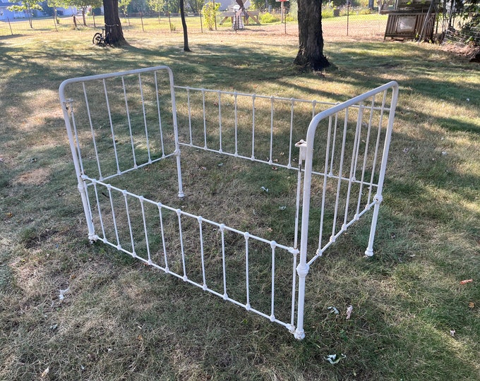 Antique Cast Iron Crib Bed for Decor ONLY Early 1900s, Victorian Metal