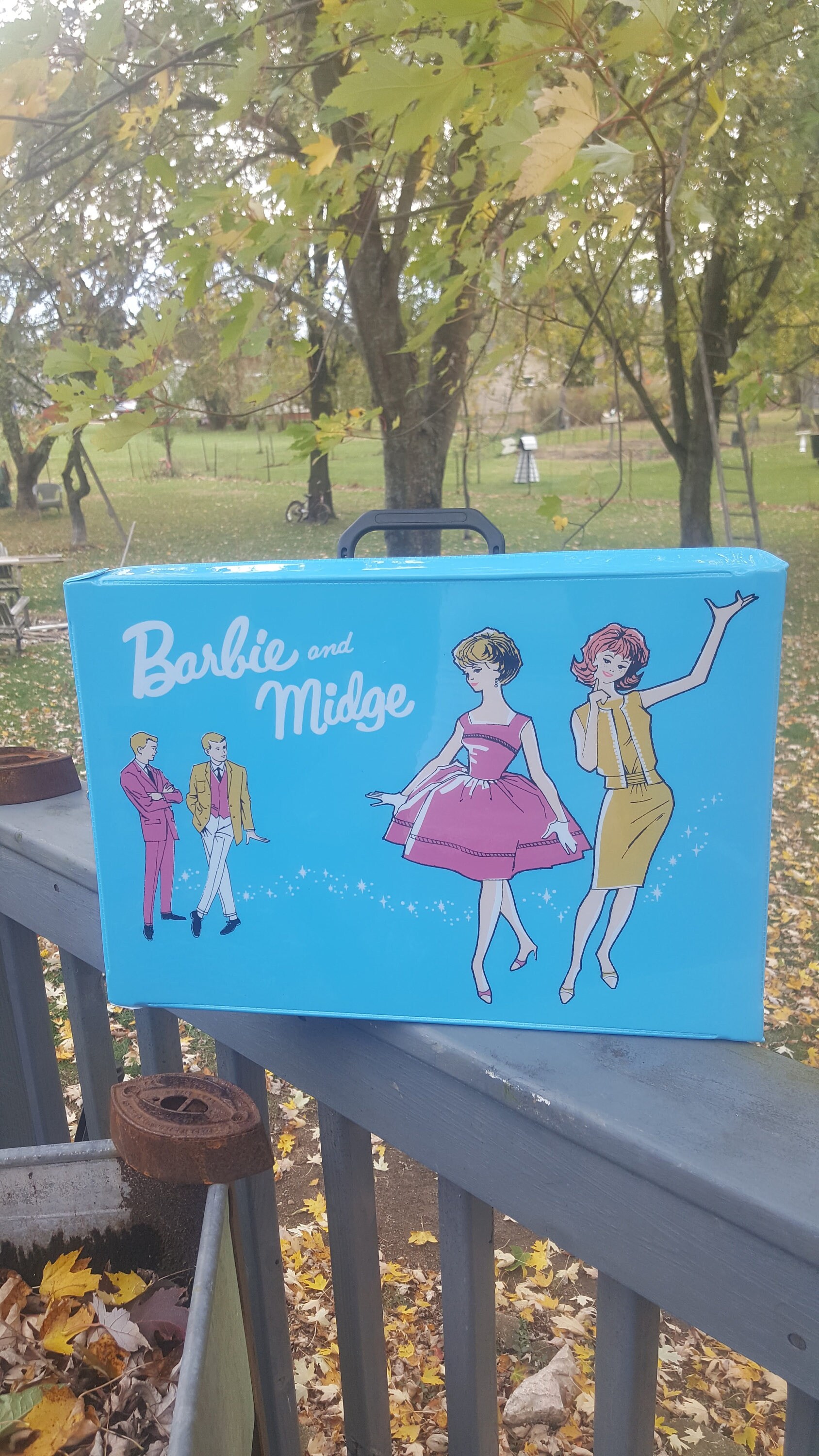 Vintage Inspired Barbie and Midge Accessory Case, Blue and Black, Clo…