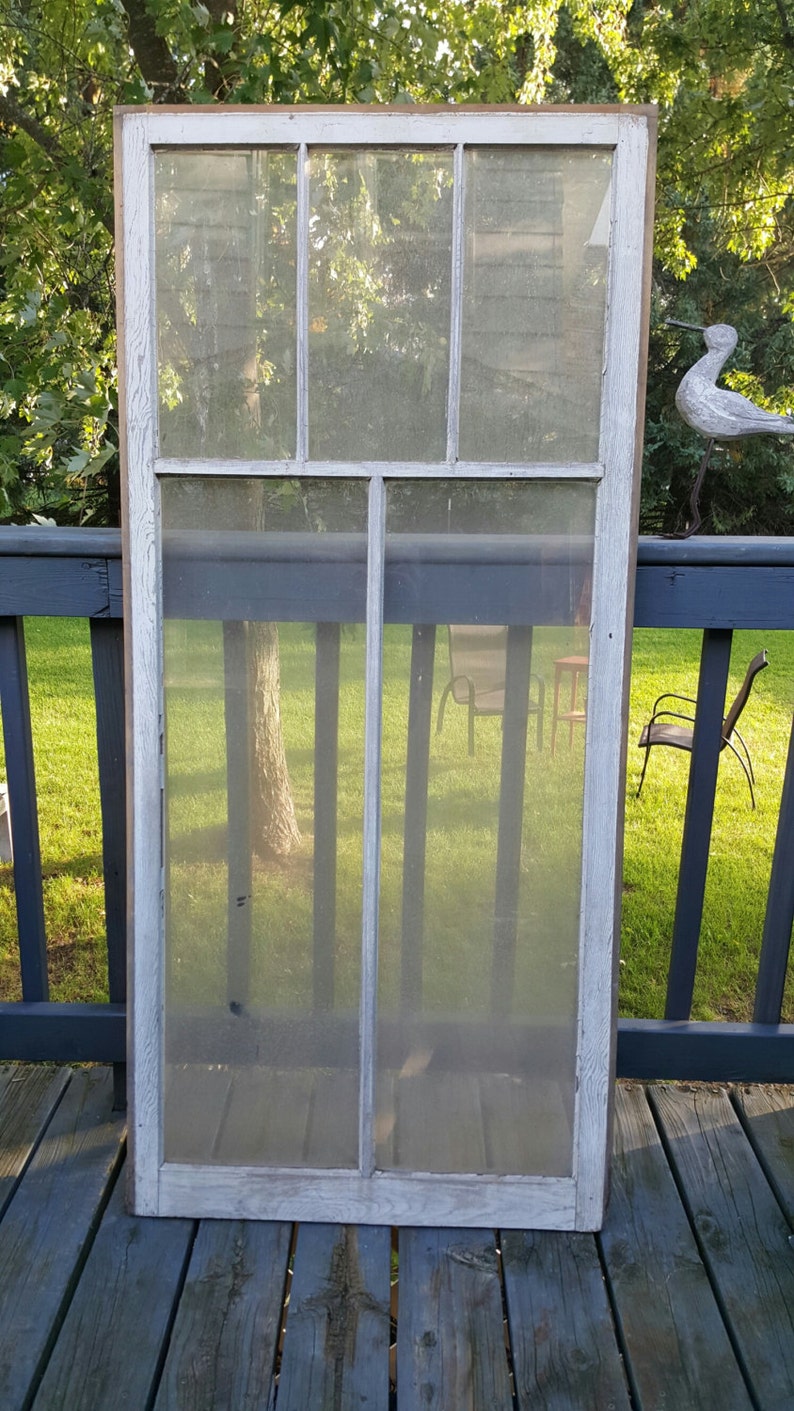 Architectural Salvage Home Decor 5P Farmhouse Wall Hanging Building Supply Old Wood Window Frame 5 Pane Farmhouse Replacement Window