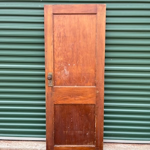Antique Wood Recessed Two Panel Interior Door Shaker Reclaimed Restoration Farmhouse Architechtural Salvage 30&quot; x 76&quot; ED7-RH
