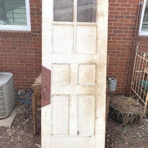 Antique Wood Entry Window Door Reclaimed Architectural Salvage Restoration Stable Shed Garage 32&quot; x 84&quot; CE68
