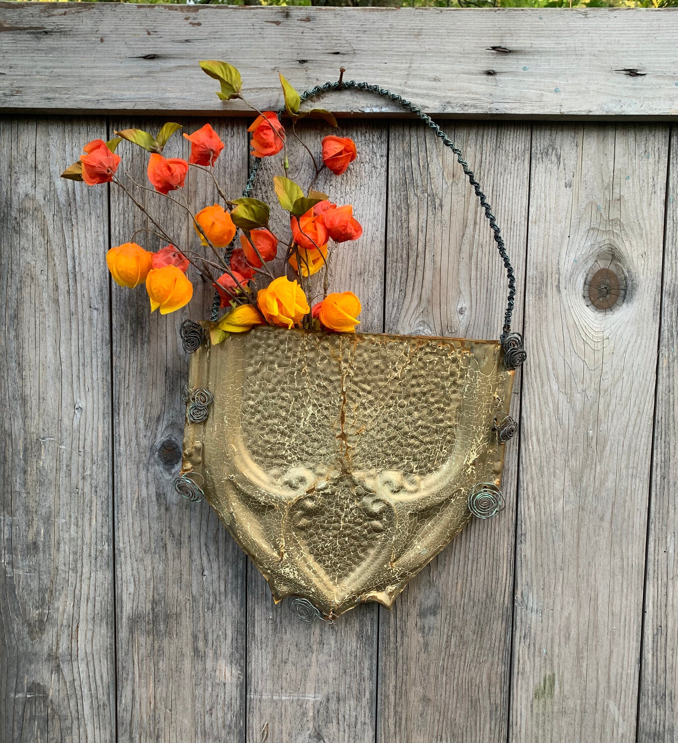 Metal Wall Pocket French Country Wall Decor Ornate Gold - Etsy