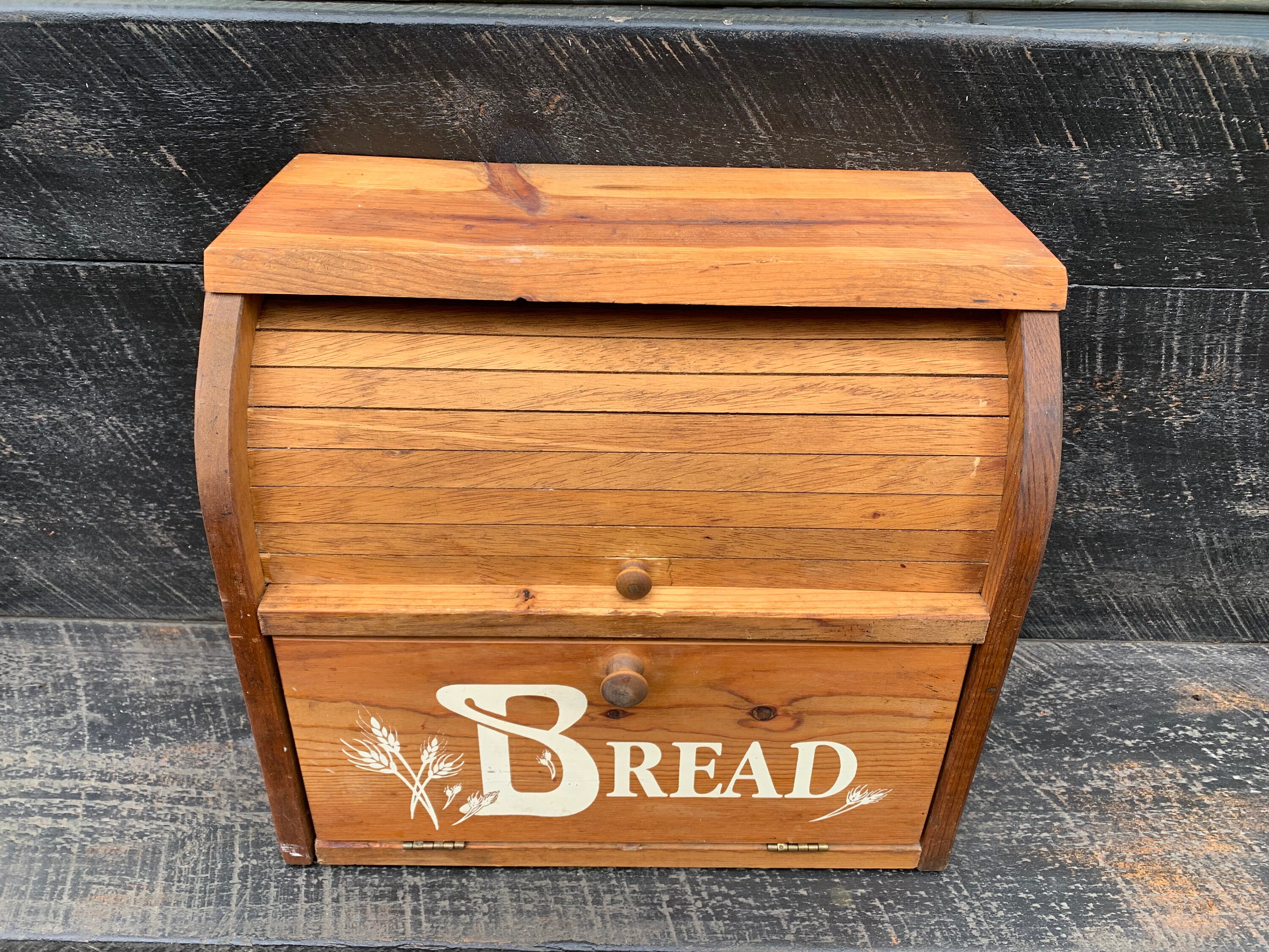 Vintage Wood Bread Box Pie Safe Rustic Farmhouse Bread Box Etsy