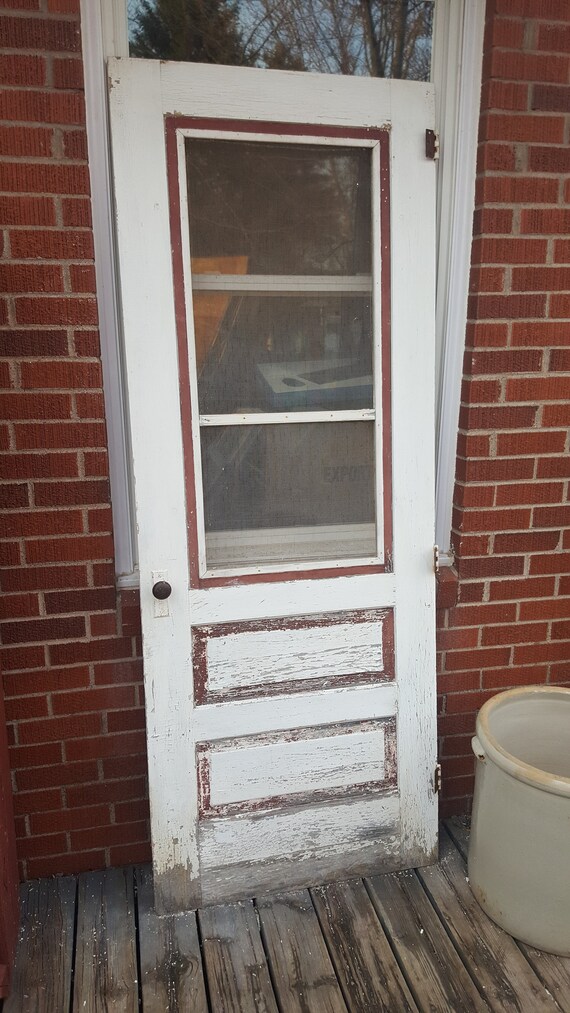 Antique Wood Screen Door Interchangeable Storm Screen Door Etsy image 0 - Antique Wood Screen Door Interchangeable Storm Screen Door Etsy