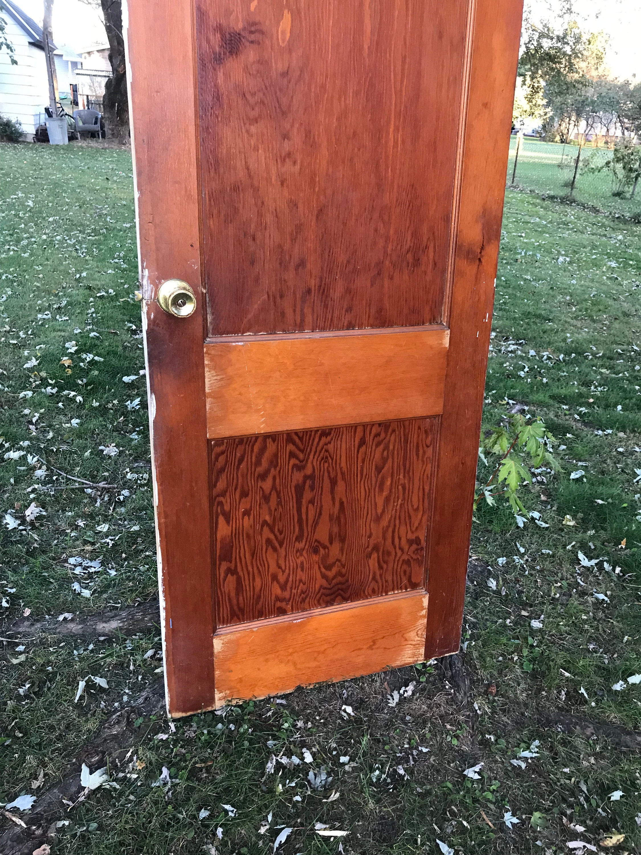 Antigua puerta interior de madera de dos paneles reemplazo | Etsy