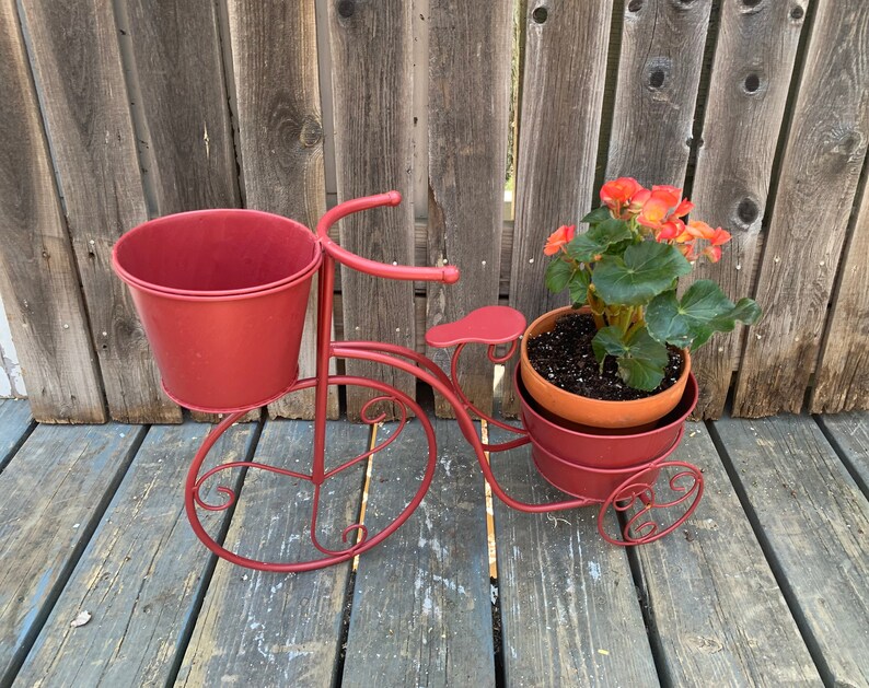 Tricycle Bicycle Cart Planter Metal Garden Yard Art Rustic Etsy