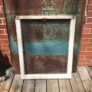 4 pane Farmhouse Salvage Rustic Home Decor Wavy Glass Lites Building Supply BA40 Architectural Salvage Antique Wood Window Frame