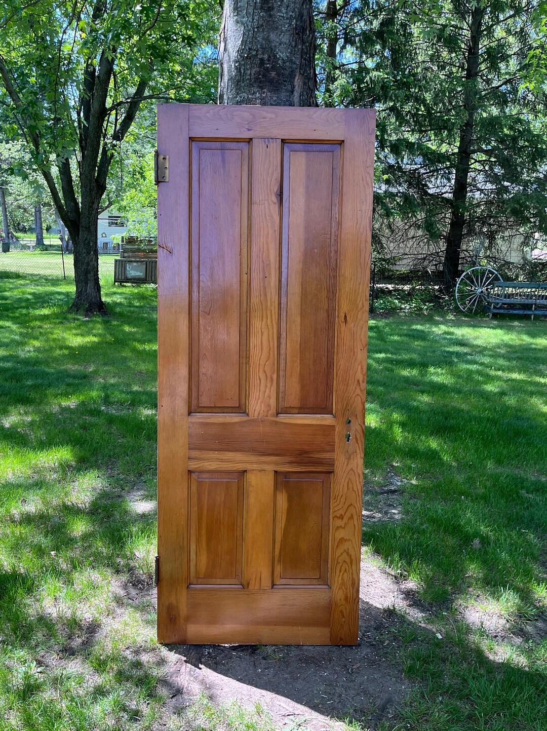 Antique Wood Four Panel Interior Wood Door, Rustic Farmhouse, Reclaimed, Replacement, Renovation