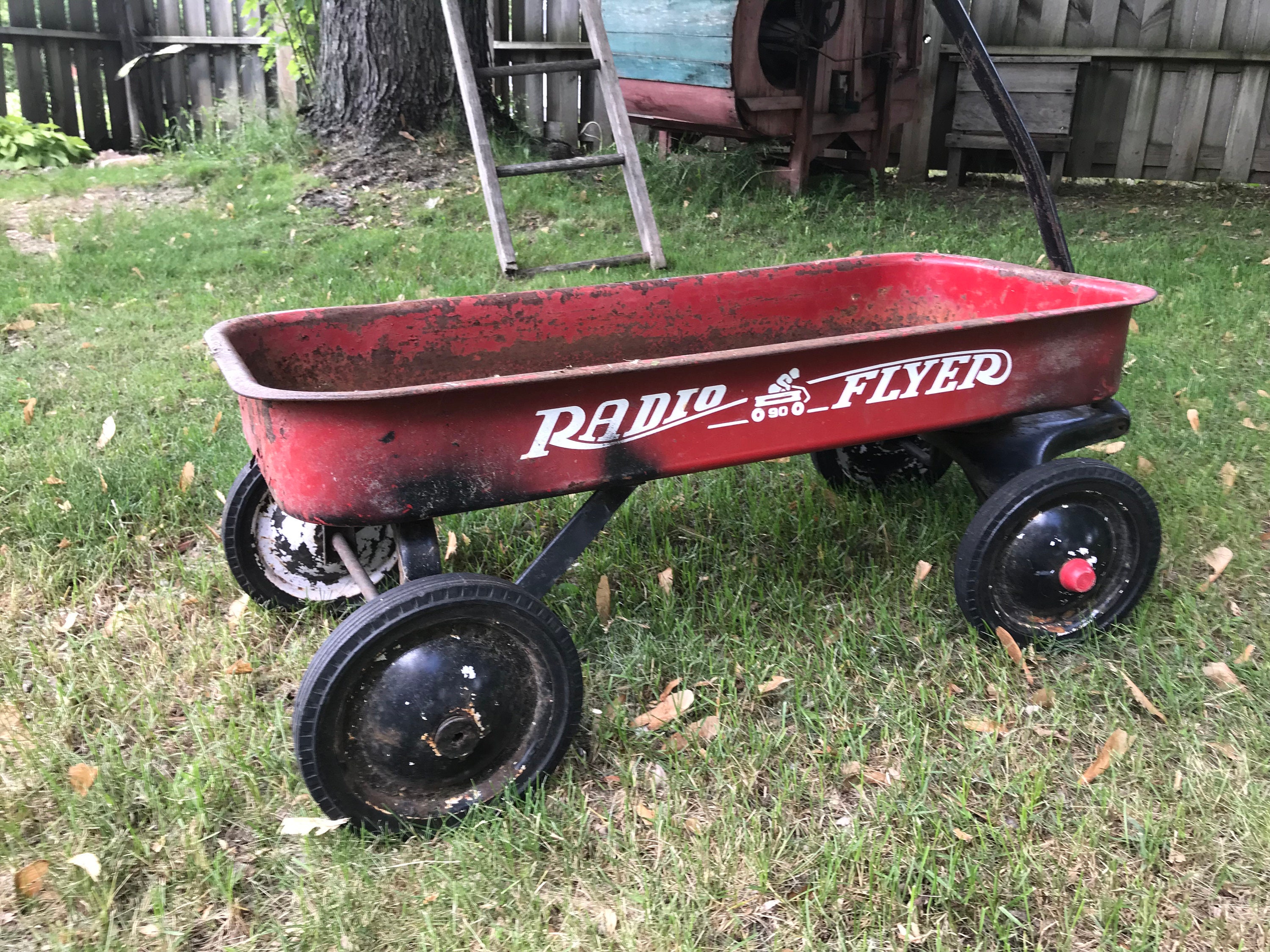 Antique Radio Flyer Wagon Full Size 90 1970's Red Etsy