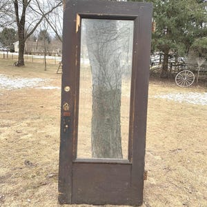 Antique Full Lite Entry Wood Door Beveled Glass Front Door Restoration Replacement Renovation Architectural Salvage 36&quot; x 83.75&quot; DK33-RH