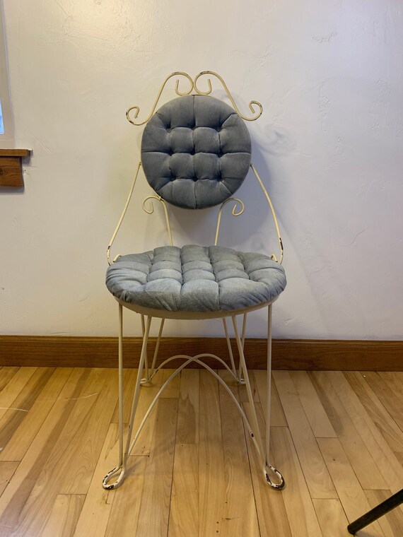 Antique Metal Vanity Chair Dressing Chair Boudoir Stool Etsy