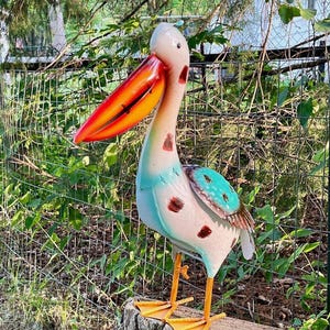 Pelican Statue Outdoor, Coastal Outdoor Garden, Nautical Outdoor Decor