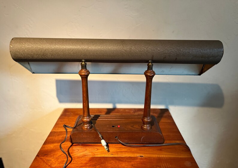 Antique Desk Library Table Lamp Industrial Fluorescent Lamp Etsy