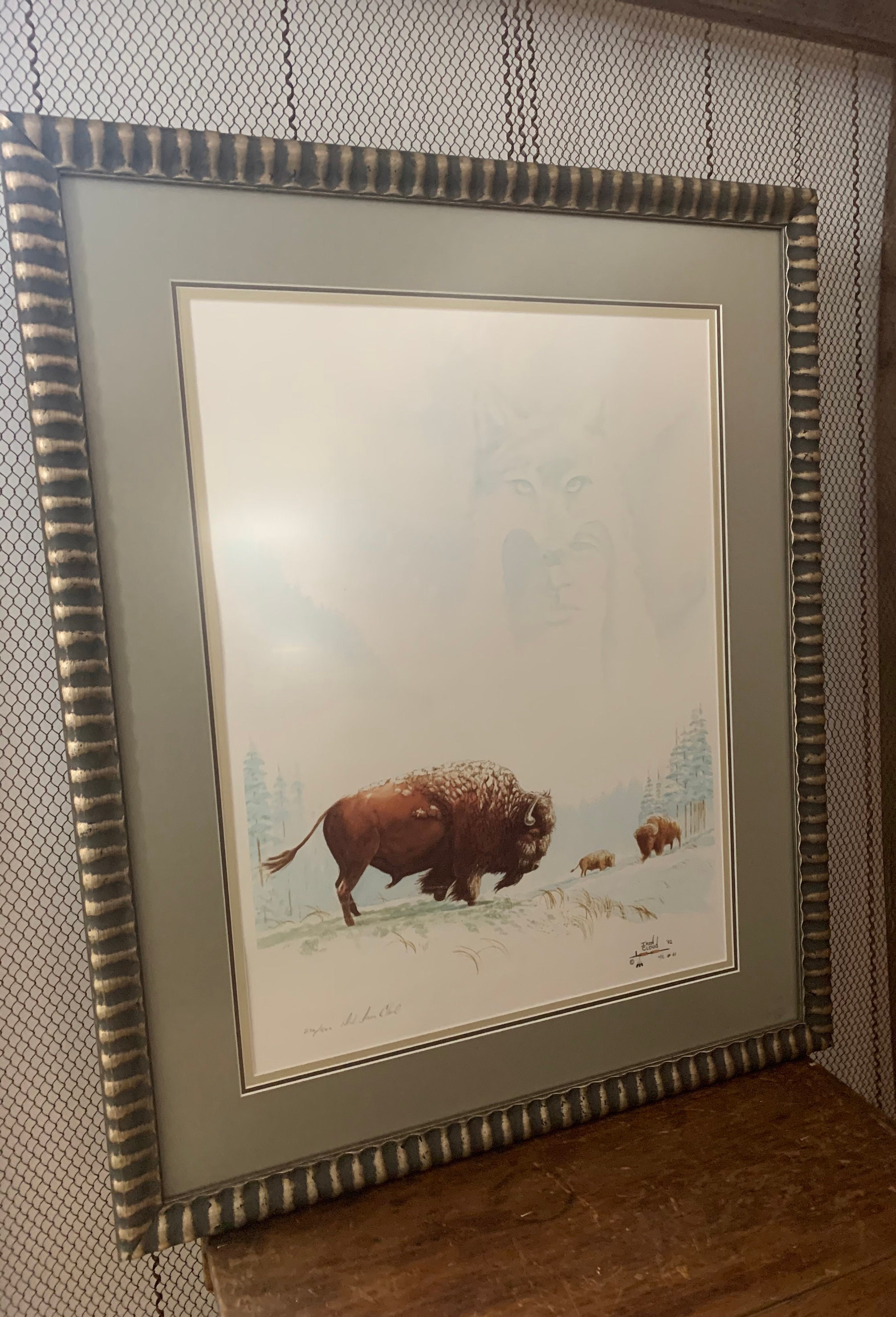 Native American Wall Art Framed Numbered Print Signed Del Etsy