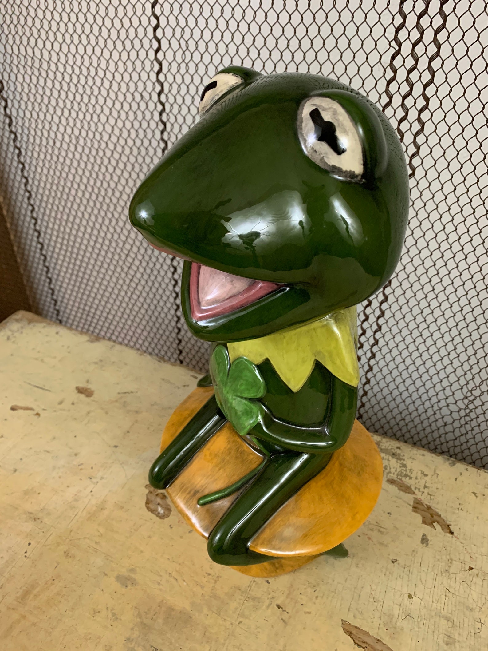 Vintage Frog Ceramic Statue Kermit Muppets Penny Bank Frog Etsy Australia