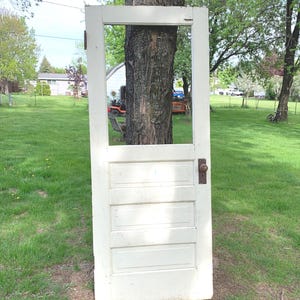 Vintage Single Pane Exterior Wood Door, Architectural Salvage, Restoration, Reclaimed, Architectural Salvage 32 1/4&quot; x 79 1/4&quot; DL92