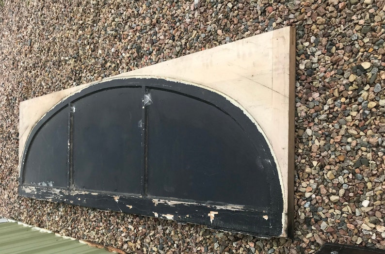 Geometric Historical Salvage Arched Framed Wavy Glass Privacy Architectural Industrial Salvage Antique Transom Windows Building Supply