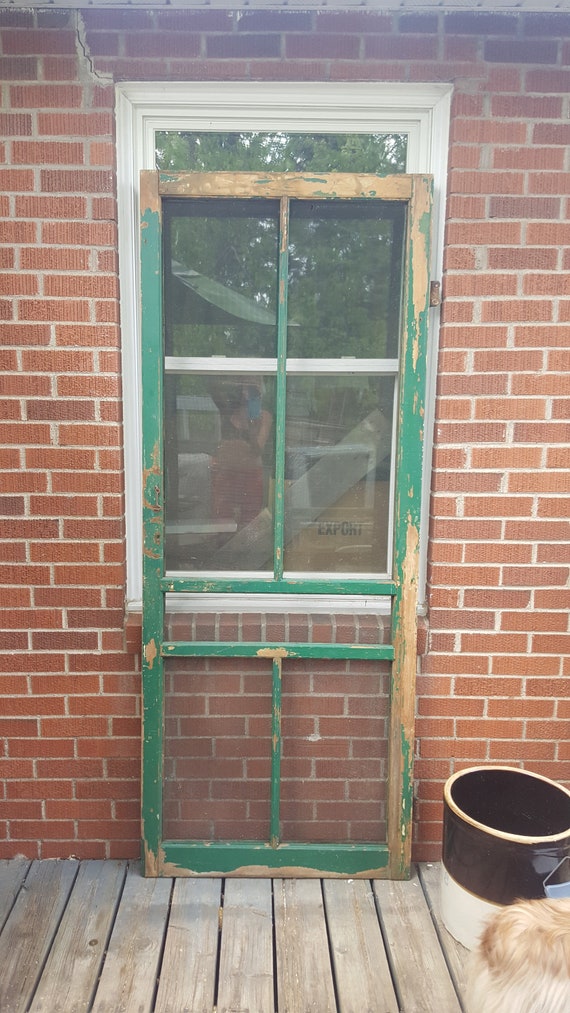 Antique Wood Frame Screen Door Building Supply Architectural Salvage Farmhouse Country Victorian Exterior Door Porch 32 X 80 1 4 Au6