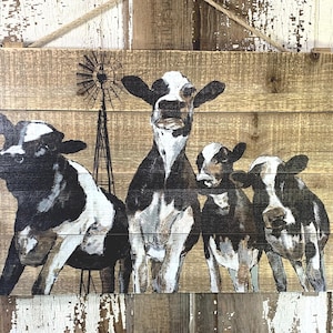 Rustic Dairy Cow Wall Hanging Art Farmhouse Home Decor DG53