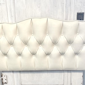 Vintage Twin Headboard Vinyl Upholstered Quilted Simmons Tufted Art Deco DZ61