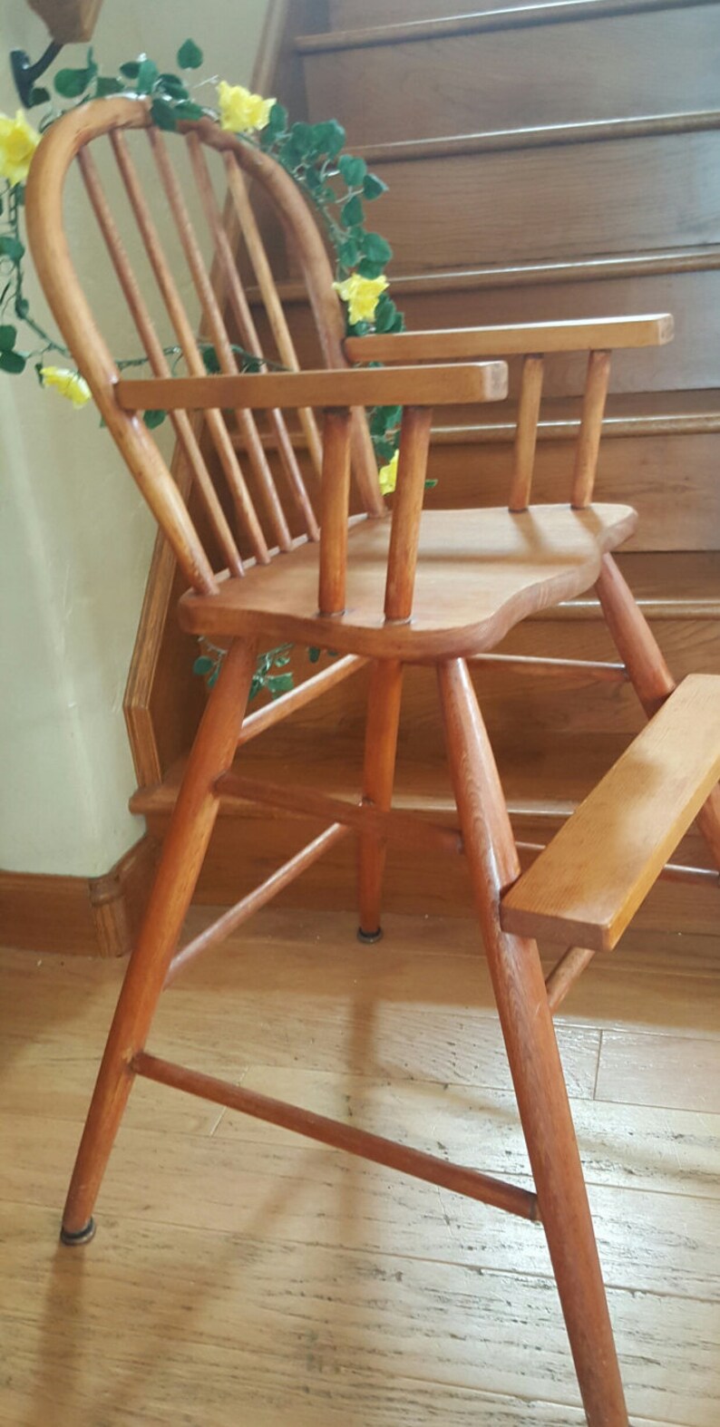 Antique Bentwood Spindle High Chair Primitive Cafe Restaurant Etsy