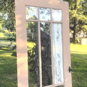 Antique Wood Glass Light Entry Exterior Door, Reclaimed, Renovation, Restoration, Architectural Salvage 37 3/4&quot; x 84&quot; DP11-RH