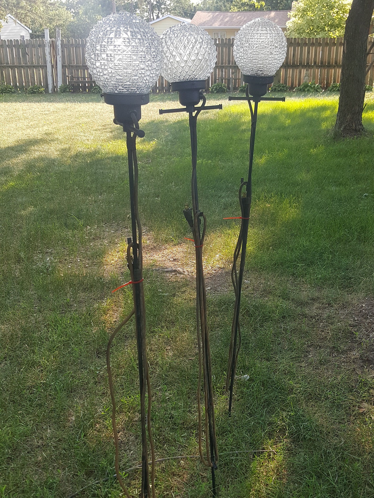 Antique Garden Lights Electric Outdoor Yard Lights Garden Etsy